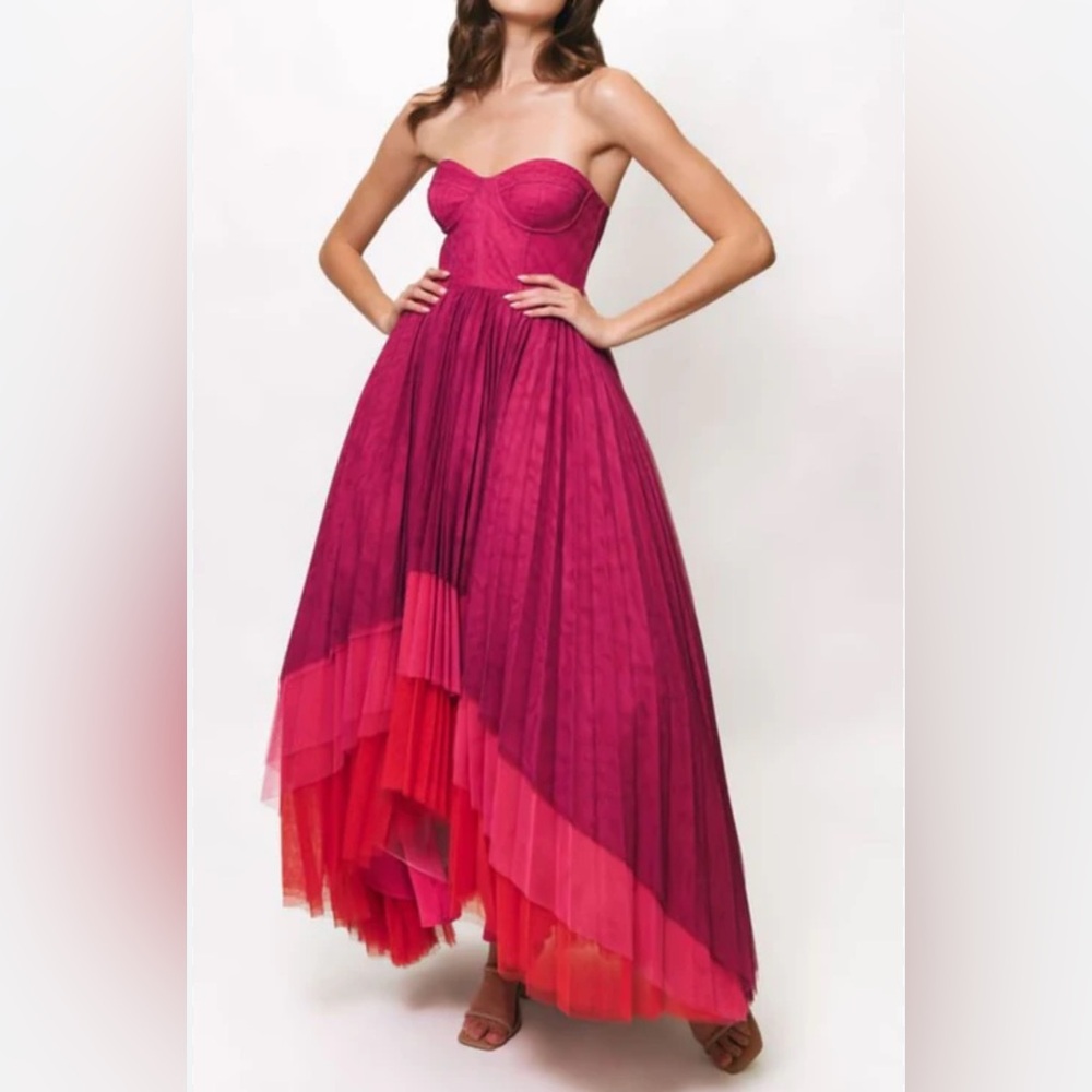 Hutch Purple Pink Tulle
Pleated Calloway Long Corset Gown